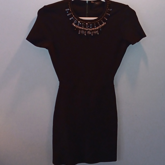 BCBGMAXAZRIA BLACK KAYLEN EMBELLISHED DRESS - Picture 4 of 7
